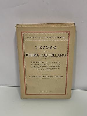 Bild des Verkufers fr TESORO DEL IDIOMA CASTELLANO FENTANES, BENITO 1927 zum Verkauf von LIBRERIA ANTICUARIA SANZ