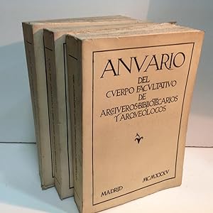 Imagen del vendedor de ANUARIO DEL CUERPO FACULTATIVO DE ARCHIVEROS, BIBLIOTECARIOS Y ARQUEOLOGOS ____________ 1934 a la venta por LIBRERIA ANTICUARIA SANZ