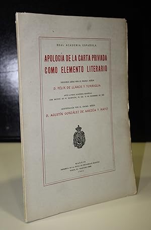 Immagine del venditore per Apologa de la carta privada como elemento literario. venduto da MUNDUS LIBRI- ANA FORTES