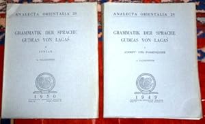 Bild des Verkufers fr Grammatik Der Sprache Gudeas Von Lagas ( Lagasch ). 2 Bnde : I ) Schrift- Und Formenlehre . II ) Syntax. zum Verkauf von Antiquariat Clement