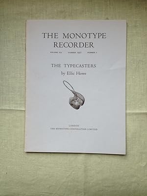 The Monotype Recorder. Volume 41. No. 1. A quarterly journal for users and potential users of 'Mo...