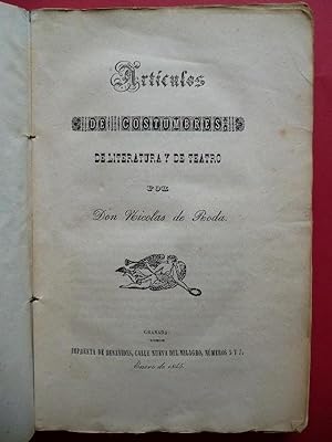 Bild des Verkufers fr Artculos de Costumbres, Literatura y de Teatro. zum Verkauf von Carmichael Alonso Libros