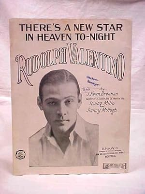 Image du vendeur pour There's a New Star in Heaven To-Night Rudolph Valentino; Sheet Music mis en vente par Princeton Antiques Bookshop