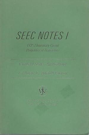 Imagen del vendedor de SEEC Notes 1: ECP: Elementary Circuit Properties of Transistors a la venta por Dorley House Books, Inc.