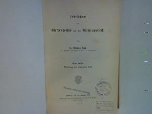 Bild des Verkufers fr Schriften des Kirchenrechts und der Kirchenpolitik; 1. Hlfte: Einleitung und allgemeiner Teil zum Verkauf von books4less (Versandantiquariat Petra Gros GmbH & Co. KG)