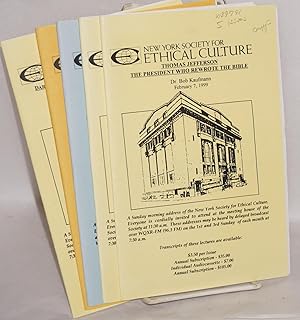 Image du vendeur pour Five lectures: Thomas Jefferson, the President who wrote the Bible; Born again and again; Ethical culture - a vision realized; The spirituality of an atheist &Darwin, the Scopes Trial, and the Religious Right February 7, April 9, August 15, September 26, &October 3, 1999 mis en vente par Bolerium Books Inc.