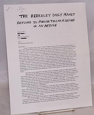 The Berkeley Daily Planet refused to publish this as a letter or an article