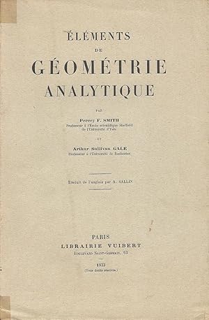 Image du vendeur pour Elments de gomtrie analytique mis en vente par Pare Yannick