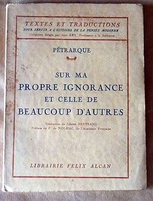 Bild des Verkufers fr Sur Ma Propre Ignorance et Celle de Beaucoup d'Autres. zum Verkauf von librairie sciardet