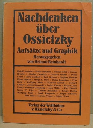 Bild des Verkufers fr Nachdenken ber Ossietzky. Aufstze und Graphik. zum Verkauf von Nicoline Thieme