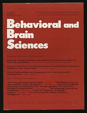 Seller image for BEHAVIORAL AND BRAIN SCIENCES - VOLUME 9, NUMBER 3, SEPTEMBER 1986 for sale by Between the Covers-Rare Books, Inc. ABAA