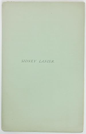 A BRIEF SKETCH OF THE LIFE AND WRITINGS OF SIDNEY LANIER . An Address Delivered before The Georgi...