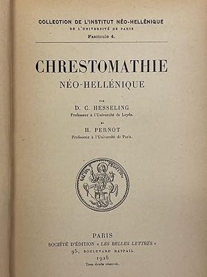 Bild des Verkufers fr Chrestomathie no-hellnique zum Verkauf von LIBRAIRIE GIL-ARTGIL SARL