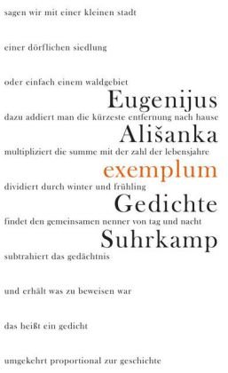 Exemplum : Gedichte / Eugenijus Alianka. Aus dem Lit. und mit einer Nachbemerkung von Claudia Si...