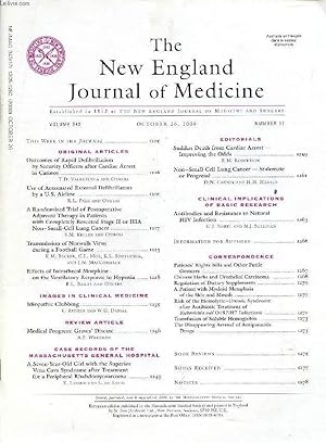 Seller image for THE NEW ENGLAND JOURNAL OF MEDICINE, VOL. 343, N 17, OCT. 2000 (Contents: Outcomes of Rapid Defibrillation by Security Officers after Cardiac Arrest in Casinos, T.D. Valenzuela and Others. Use of Automated External Defibrillators by a U.S. Airline.) for sale by Le-Livre