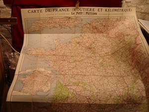 CARTE DE FRANCE. (ROUTIERE ET KILOMETRIQUE). Avec le Numérotage des Routes Nationales. Dressé et ...