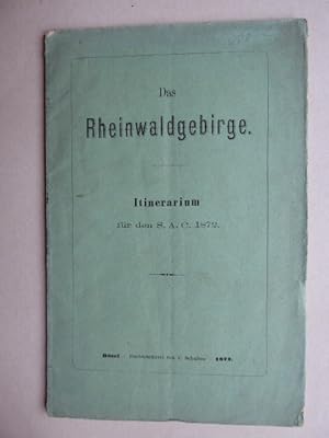 Bild des Verkufers fr Das Rheinwaldgebirge. Itinerarium fr den S. A. C. (Schweizer Alpen-Club) 1872. zum Verkauf von Antiquariat Heinzelmnnchen