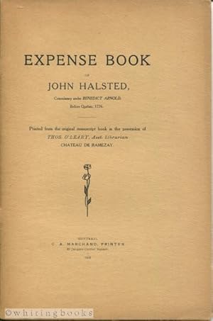 Seller image for Expense Book of John Halsted, Commissary Under Benedict Arnold, Before Quebec, 1776 for sale by Whiting Books