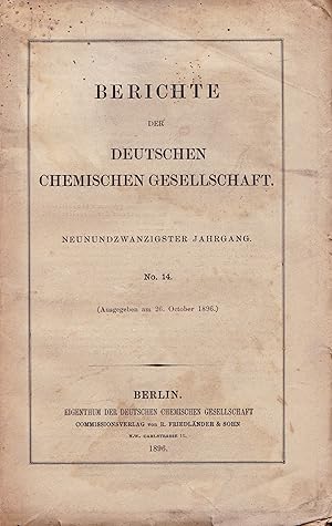 Immagine del venditore per Berichte der Deutschen Chemischen Gesellschaft. Neunundzwanzigster Jahrgang. Band 2. venduto da Antiquariat Immanuel, Einzelhandel