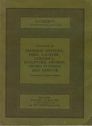 Catalogue of Japanese Netsuke, Inro, Lacquer, Ceramics, Sculpture, Swords, Sword Fittings and Arm...