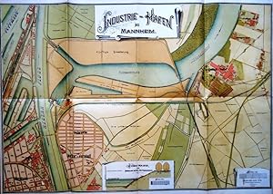 Farblithographierte Karte des Industrie-Hafen Mannheim. Stand vom Jahre 1898. Maßstab 1:5000. Stä...