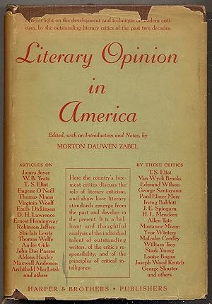 Bild des Verkufers fr Literary Opinion in America: Essays Illustrating the Status, Methods and Problems of Criticism in the United States Since the War zum Verkauf von Between the Covers-Rare Books, Inc. ABAA