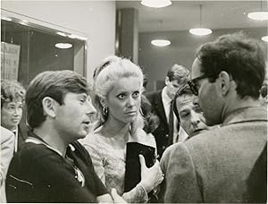 Original candid photograph of Roman Polanski, Jean-Luc Godard, and Catherine Deneuve at Cannes, 1965