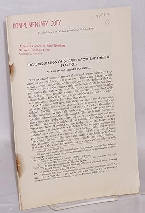 Seller image for Local regulation of discriminatory employment practices for sale by Bolerium Books Inc.