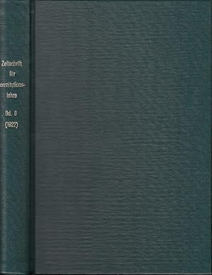 Immagine del venditore per Achter (8.) Band 1922. Zeitschrift fr Konstitutionslehre. Reihentitel: Zeitschrift fr die gesamte Anatomie hrsgg. Von Julius Tandler, F. Chvostek, H. Braus, E. Kallius und F. Martius / Frher: Zeitschrift fr angewandte Anatomie und Konstitutionslehre herausgegeben von J. Tandler, A. Frhr. Von Eiselsberg, A. Kolisko und F.Martius. / Ab 1936: Zeitschrift fr Menschliche Vererbungs- und Konstitutionslehre hrsgg. Von G. Just und K.H. Bauer, ab 1949 als Organ der Gesellschaft fr Konstitutionsforschung herausgegeben von K.H. Bauer, G. Just und E. Kretschmer. venduto da Antiquariat Carl Wegner