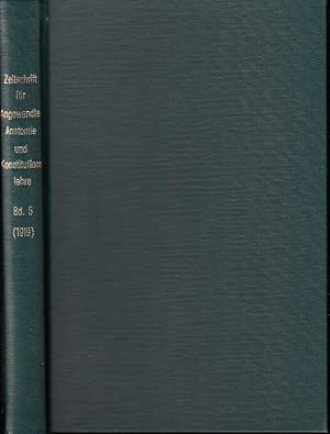 Immagine del venditore per Fnfter (5.) Band 1919. Zeitschrift fr angewandte Anatomie und Konstitutionslehre herausgegeben von J. Tandler, A. Frhr. Von Eiselsberg, A. Kolisko und F.Martius. [ab 1922 mit dem Reihentitel: Zeitschrift fr die gesamte Anatomie hrsgg. Von Julius Tandler, F. Chvostek, H. Braus, E. Kallius und F. Martius / ab 1936: Zeitschrift fr Menschliche Vererbungs- und Konstitutionslehre hrsgg. Von G. Just und K.H. Bauer, ab 1949 als Organ der Gesellschaft fr Konstitutionsforschung herausgegeben von K.H. Bauer, G. Just und E. Kretschmer. venduto da Antiquariat Carl Wegner