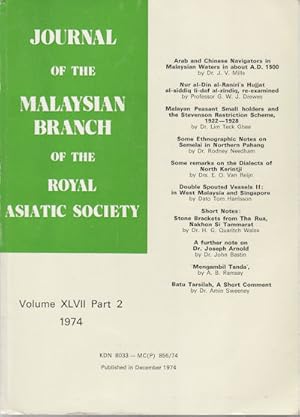 Bild des Verkufers fr Journal of the Malaysian Branch, Royal Asiatic Society. Volume XLVII, Part 2, 1974 (No. 226). zum Verkauf von Asia Bookroom ANZAAB/ILAB