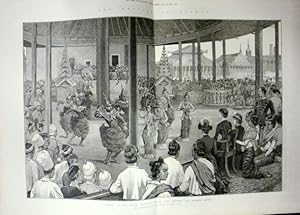 The British in Burma. A 'Pooay' at the Palace, Mandalay, Before Lady Dufferin and Burmese Ladies.