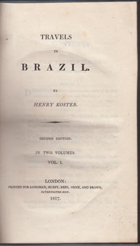 Seller image for TRAVELS IN BRAZIL. TWO VOLUMES COMPLETE for sale by ABLEBOOKS