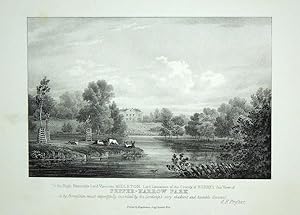 A Fine Original Antique Lithograph By G. F. Prosser Illustrating Pepper-Harrow Park, the Seat of ...