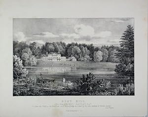 A Fine Original Antique Lithograph By G. F. Prosser Illustrating Bury Hill in Surrey, the Seat of...