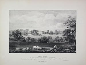 A Fine Original Antique Lithograph By G. F. Prosser Illustrating West Hill in Surrey, the Seat of...