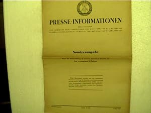 Presse-Informationen - Sonderausgabe, Über die Entwicklung in beiden deutschen Staaten in den ver...