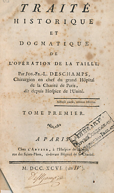 Seller image for Trait Historique et Dogmatique de L'Opration de la Taille. 3 volumes for sale by Barter Books Ltd