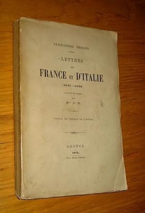 Seller image for Lettres de France et d'Italie (1847-1852) for sale by Les Livres du Pont-Neuf