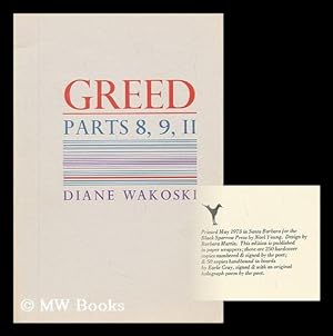 Seller image for Greed, Parts 8, 9, 11 / Diane Wakoski for sale by MW Books