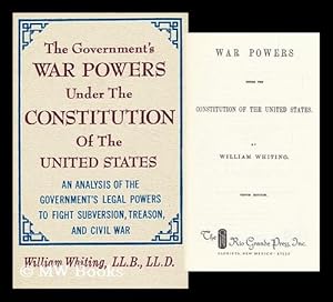 Seller image for War Powers under the Constitution of the United States for sale by MW Books