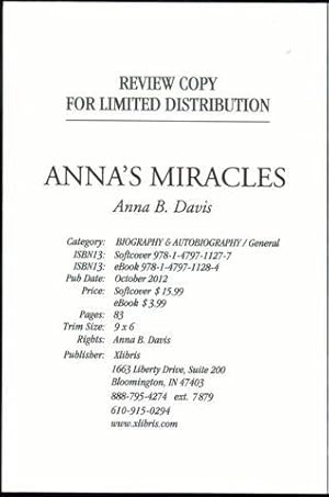 Imagen del vendedor de Anna's Miracles a la venta por Bookmarc's