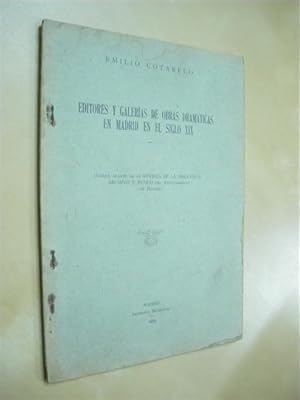 Image du vendeur pour EDITORES Y GALERIAS DE OBRAS DRAMATICAS EN MADRID EN EL SIGLO XIX mis en vente par LIBRERIA TORMOS