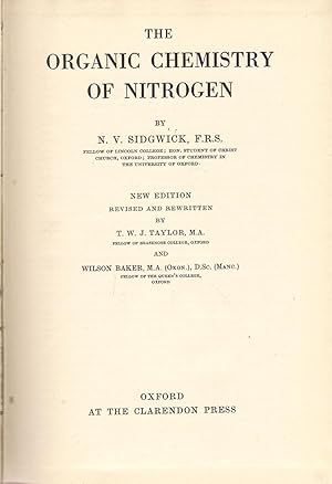 Imagen del vendedor de The Organic Chemistry of Nitrogen a la venta por Michael Moons Bookshop, PBFA