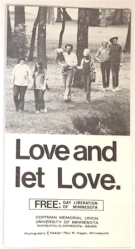 Imagen del vendedor de Love and let love [brochure] a la venta por Bolerium Books Inc.