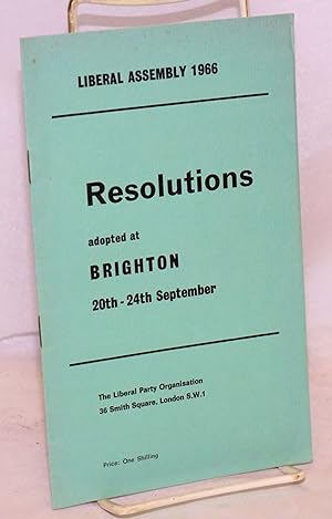 Resolutions adopted at Brighton 20th-24th September
