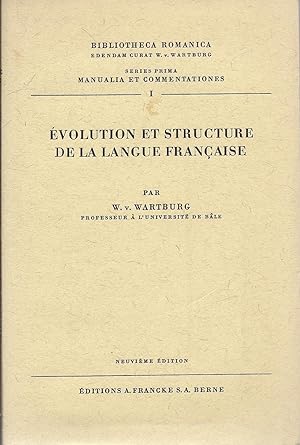 Imagen del vendedor de Evoltion et Structure de la langue Francaise. frenchz. a la venta por Charles Lewis Best Booksellers