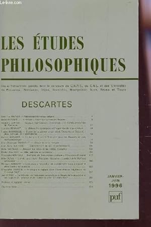 Imagen del vendedor de LES ETUDES PHILOSOPHIQUES / JANVIER-JUIN 1996 / DESCARTES. a la venta por Le-Livre