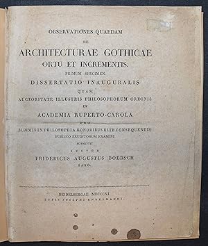 Observationes quaedam de architecturae gothicae ortu et incrementis.