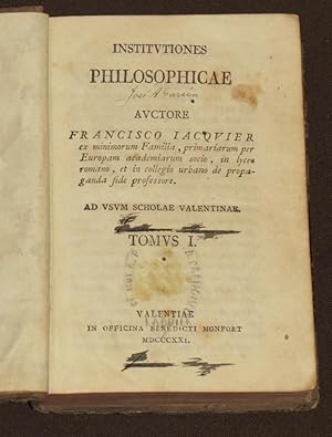 Seller image for Institutiones Philosophicae, Ad Uasm Scholae Valentinae for sale by Librera Urbe